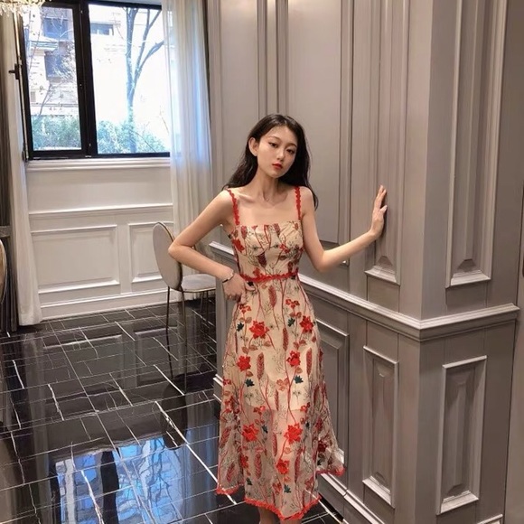 Self-Portrait Dresses & Skirts - Floral embroidered dress
